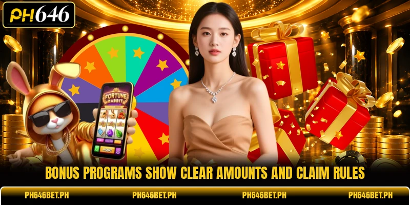 Bonus programs show clear amounts and claim rules Bonus programs show clear amounts and claim rules