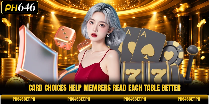 Card choices help members read each table better