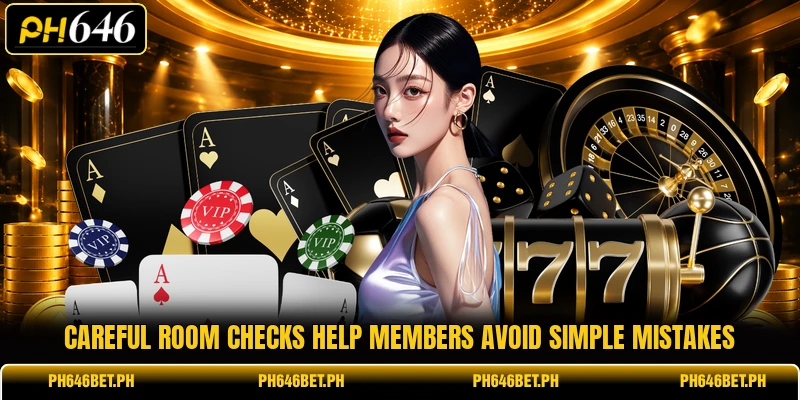 Careful room checks help members avoid simple mistakes