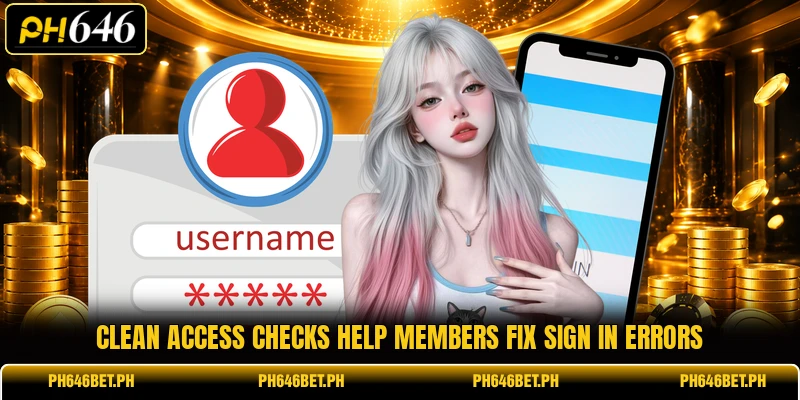 Clean access checks help members fix sign in errors