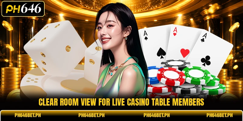 Clear room view for live casino table members
