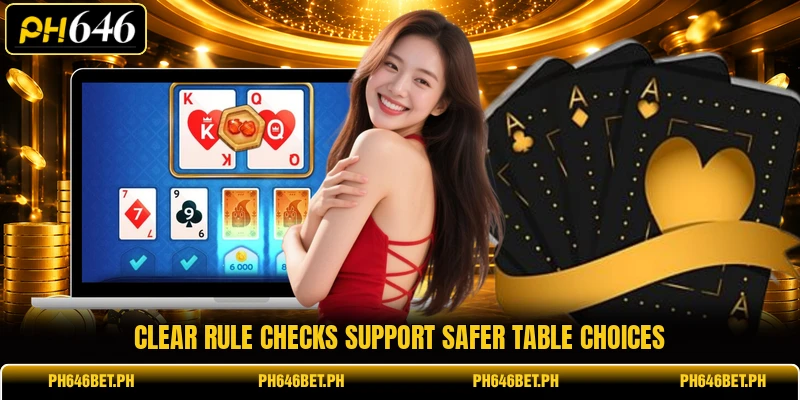 Clear rule checks support safer table choices