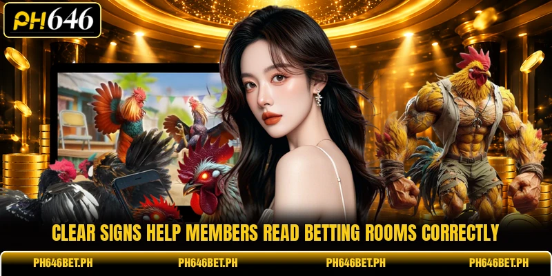 Clear signs help members read betting rooms correctly