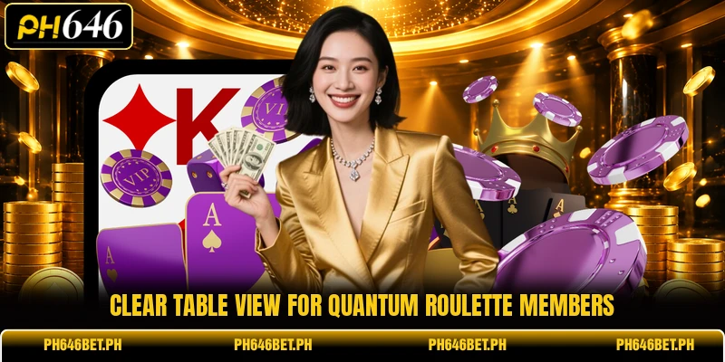 Clear table view for Quantum Roulette members