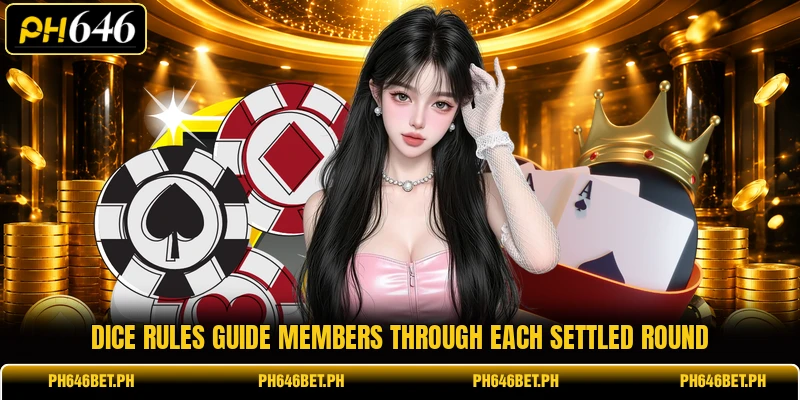 Dice rules guide members through each settled round