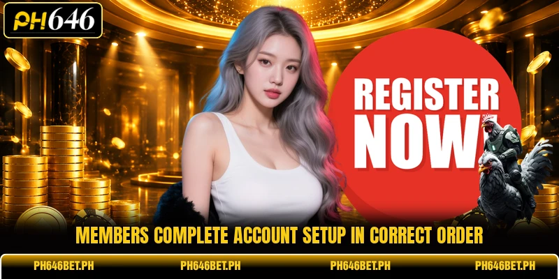 Members complete account setup in correct order Members complete account setup in correct order