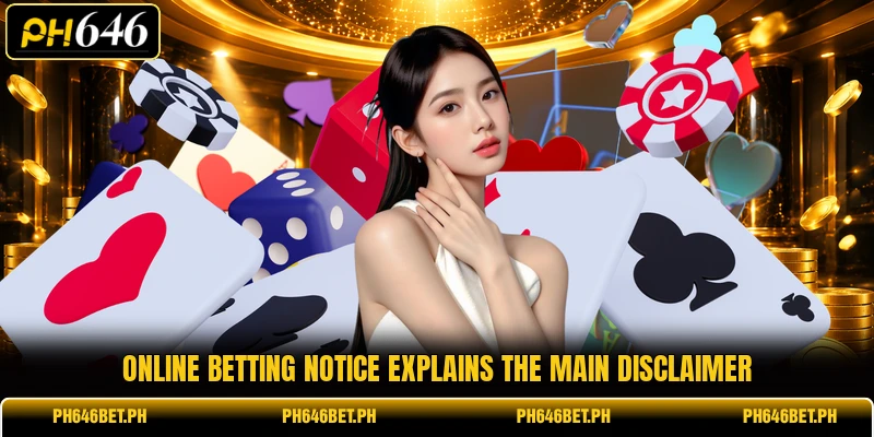 Online betting notice explains the main disclaimer Online betting notice explains the main disclaimer