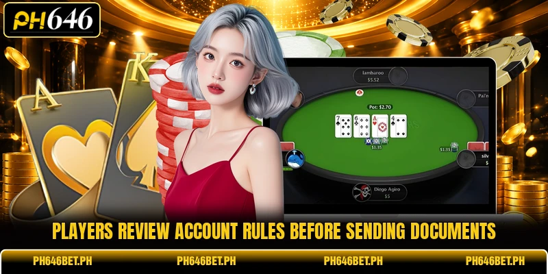 Players review account rules before sending documents Players review account rules before sending documents