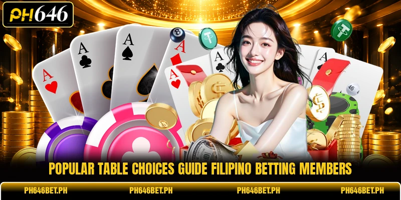 Popular table choices guide Filipino betting members