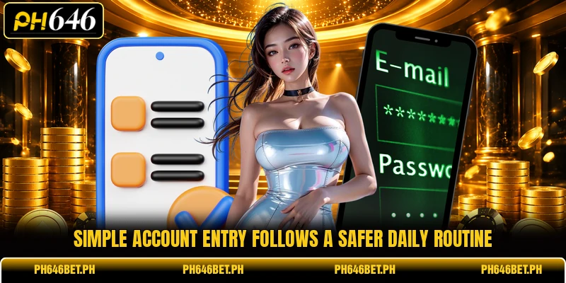 Simple account entry follows a safer daily routine