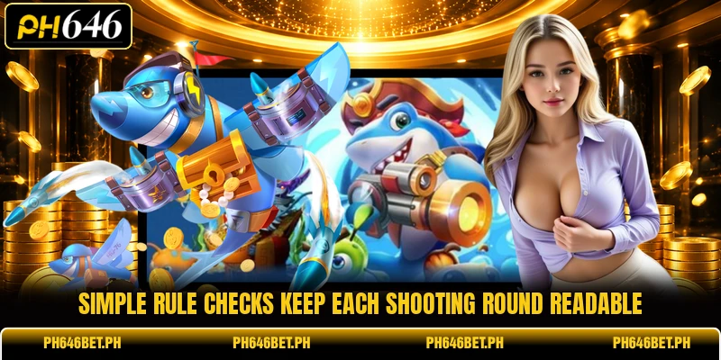 Simple rule checks keep each shooting round readable