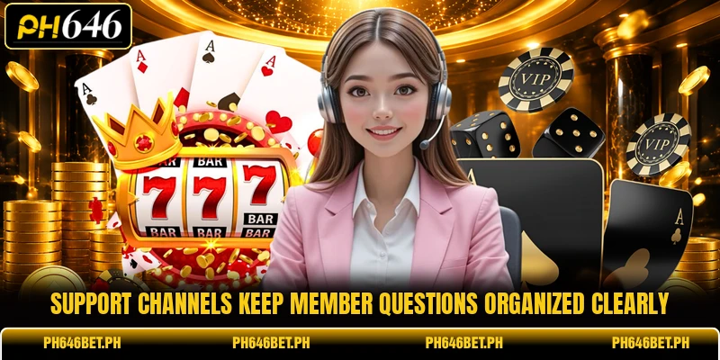 Support channels keep member questions organized clearly